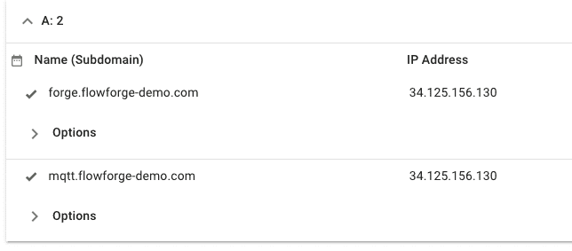 Screenshot showing interface for setting DNS