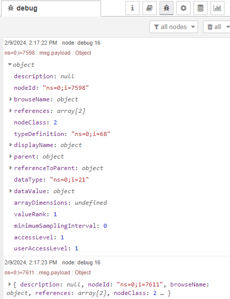 kepware node-red browsed tags